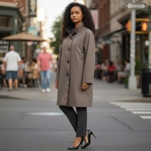 JONES NEW YORK Women's Brown Lightweight Collared Button Front Jacket Size M